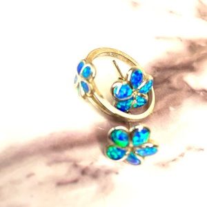 Opal ring/ earring set